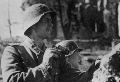 WW2 Untersturmführer Bjorn Ostringin of the DNL outside Leningrad