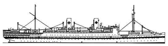 WW2 German Hospital Ship Drawing - The Stuttgart
