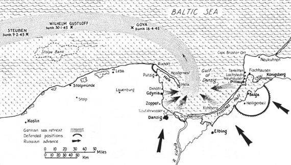WW2 Wilhelm Gustloff German Cruise Liner Map