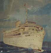 WW2 Wilhelm Gustloff German Cruise Liner Painting