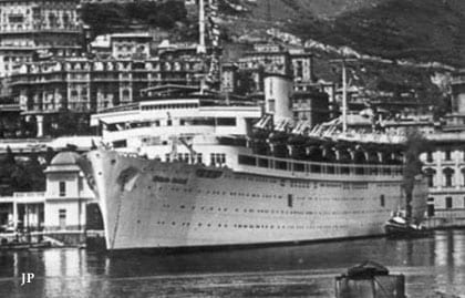 WW2 Wilhelm Gustloff German Cruise Liner in Harbor